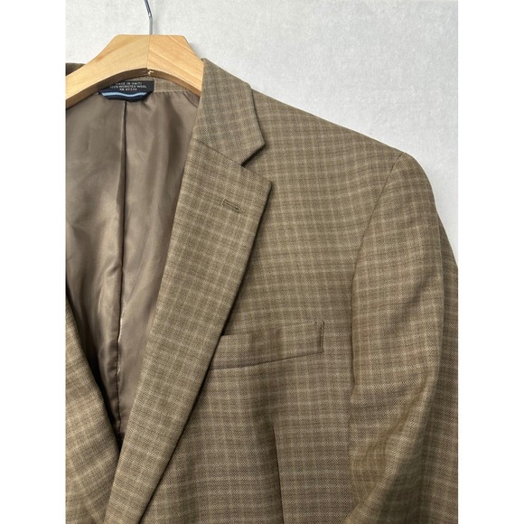 Tommy Hilfiger Other - Tommy Hilfiger Mens‎ Brown Plaid Wool Blazer Sport Coat Size 44L